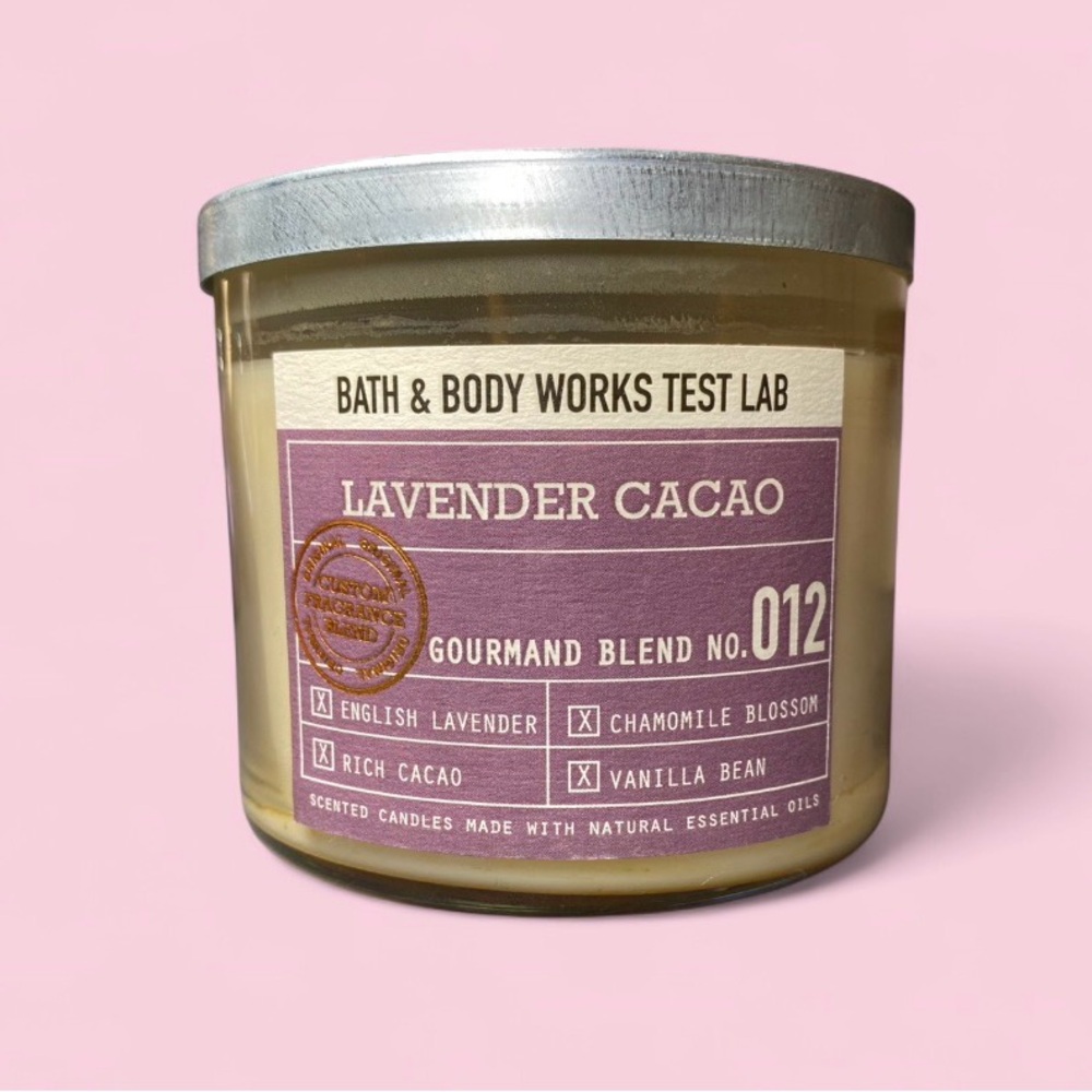 Bath & Body Works Lavender Cacao 012 Rare HTF Test Lab 3 Wick Candle - Brand New